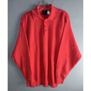 VTG Woodward Men's Large Sweater 100% Lambs Wool Coral Holiday Classic Preppy